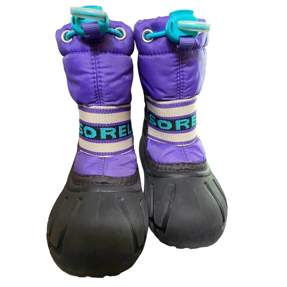 SNOW BOOTS SOREL Childrens Cub NC 1881-551 Purple Arrow/Shark size 7 Little Kids